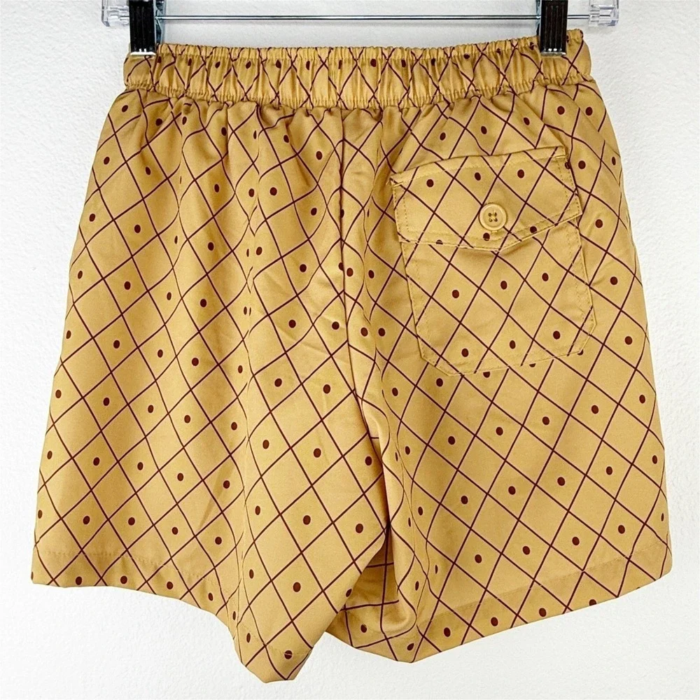 Kortni Jeane Kids Mustard Yellow Diamond Polka Dot Swim Trunks Shorts Size 12/13